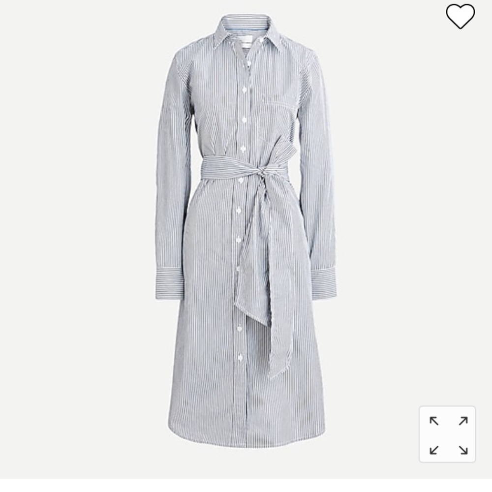Jcrew classic fit cotton poplin shirt dress